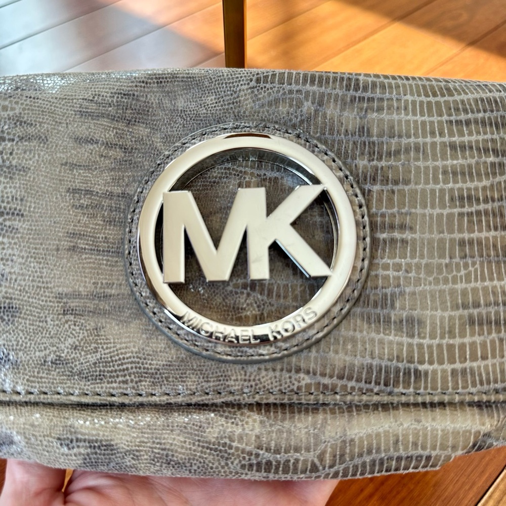 Michael Kors Textured Gray Python Shoulder Bag - image 3